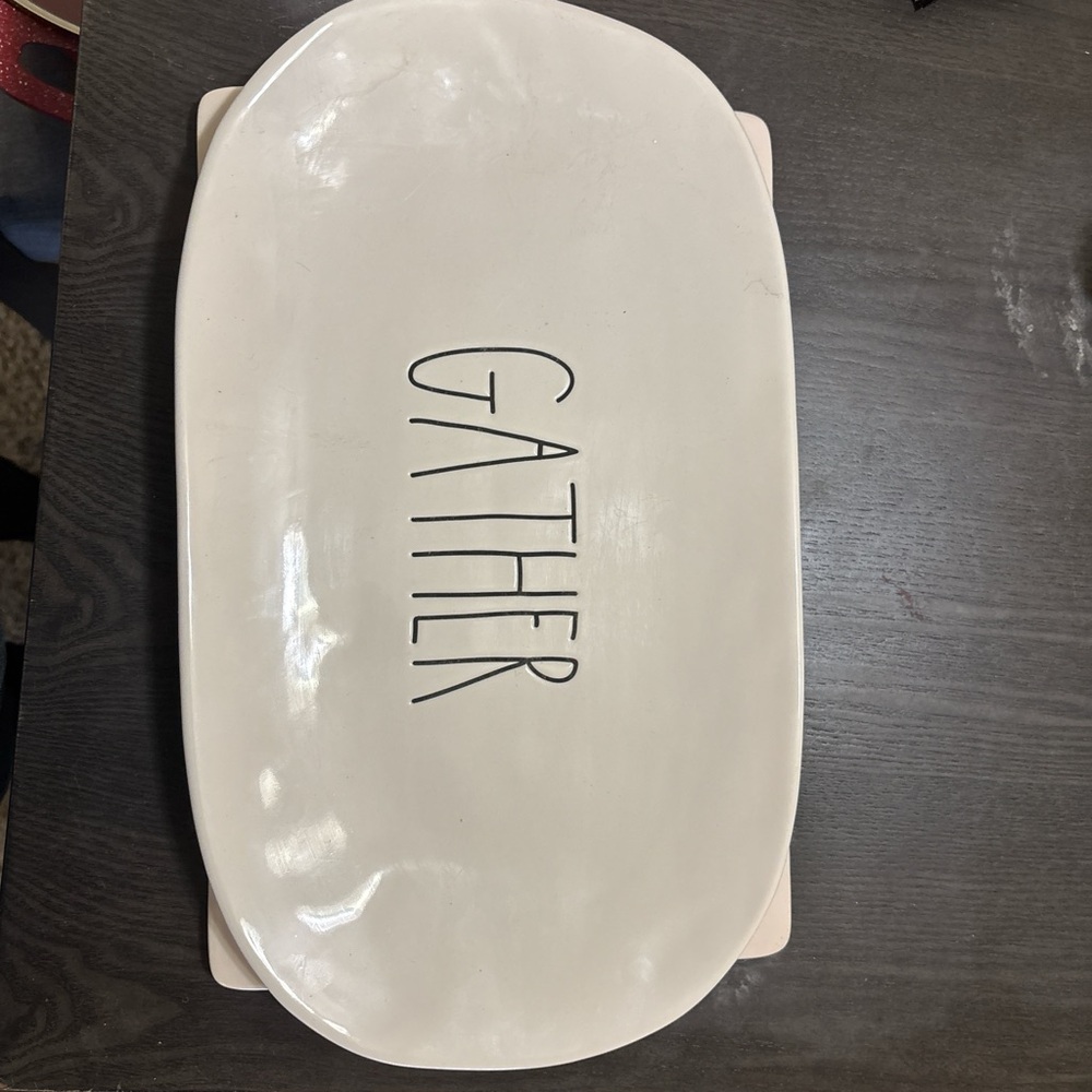 Rae Dunn Cream 'Gather' Platter